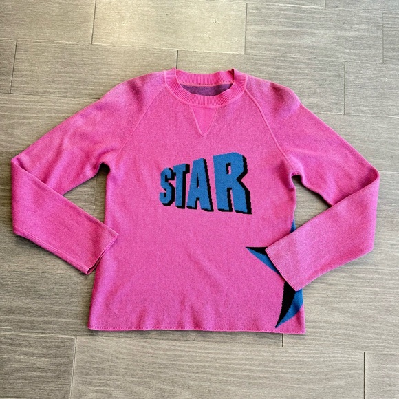 Lucien Pellat-Finet Pink Star Graphic Sweater Cotton Cashmere Blend S Italy - Picture 10 of 15